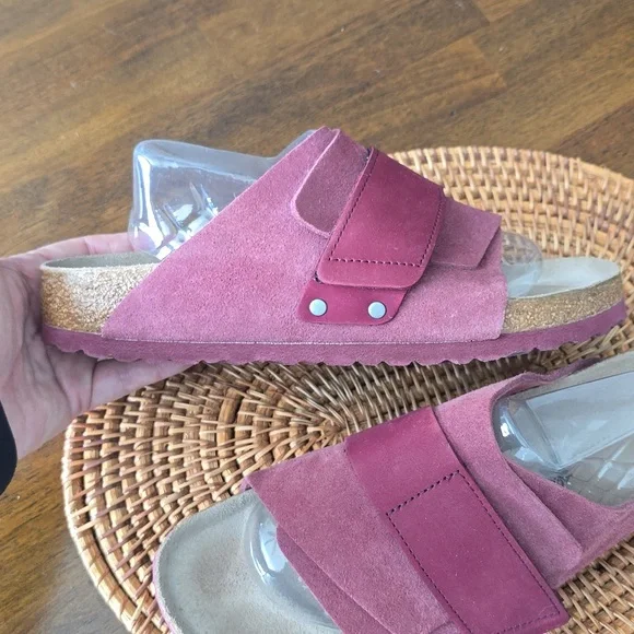 Birkenstock Women's Suede Sandals - Deep Red - Picture 3 of 7